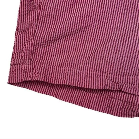 J.CREW WOMEN'S PLUS BURGUNDY/PINK STRIPED SHORTS SIZE 14-EUC - Picture 2 of 7